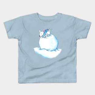 A Fluffball on a Snowball Kids T-Shirt